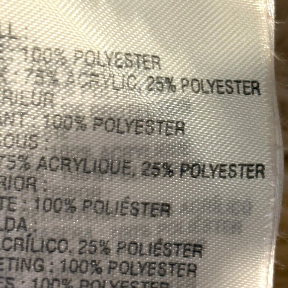 Liz Claiborne Faux Suede Coat Jacket Faux Fur‎ Collar Cuffs Tan Medium M - Picture 10 of 10